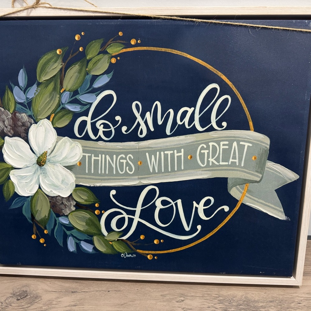 Floral Wall Art with Inspirational Quote